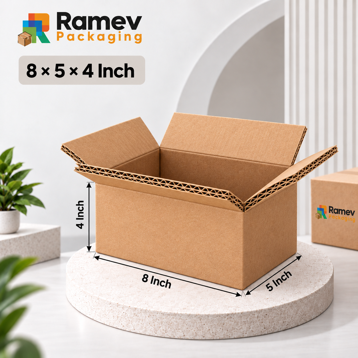 Open five-ply kraft shipping box-8X5X4