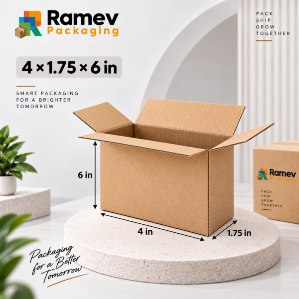 4 X 1.75 X 6 Inch - 3 Ply Corrugated Box - Image 1