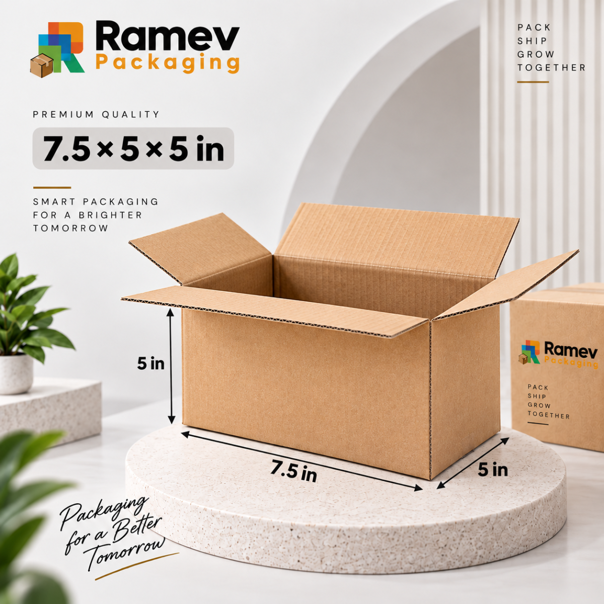 Open kraft box 7.5x5x5
