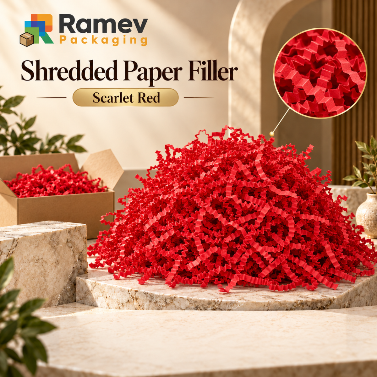 Scarlet Red Shredded Paper Filler