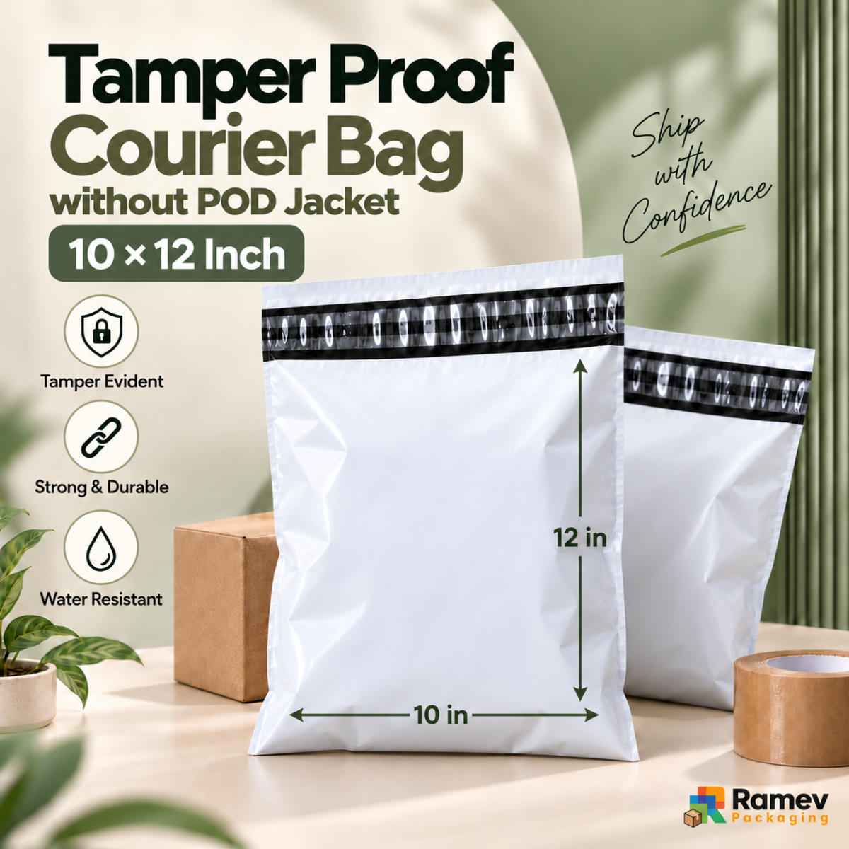 Tamper-proof courier bag 10×12 inch