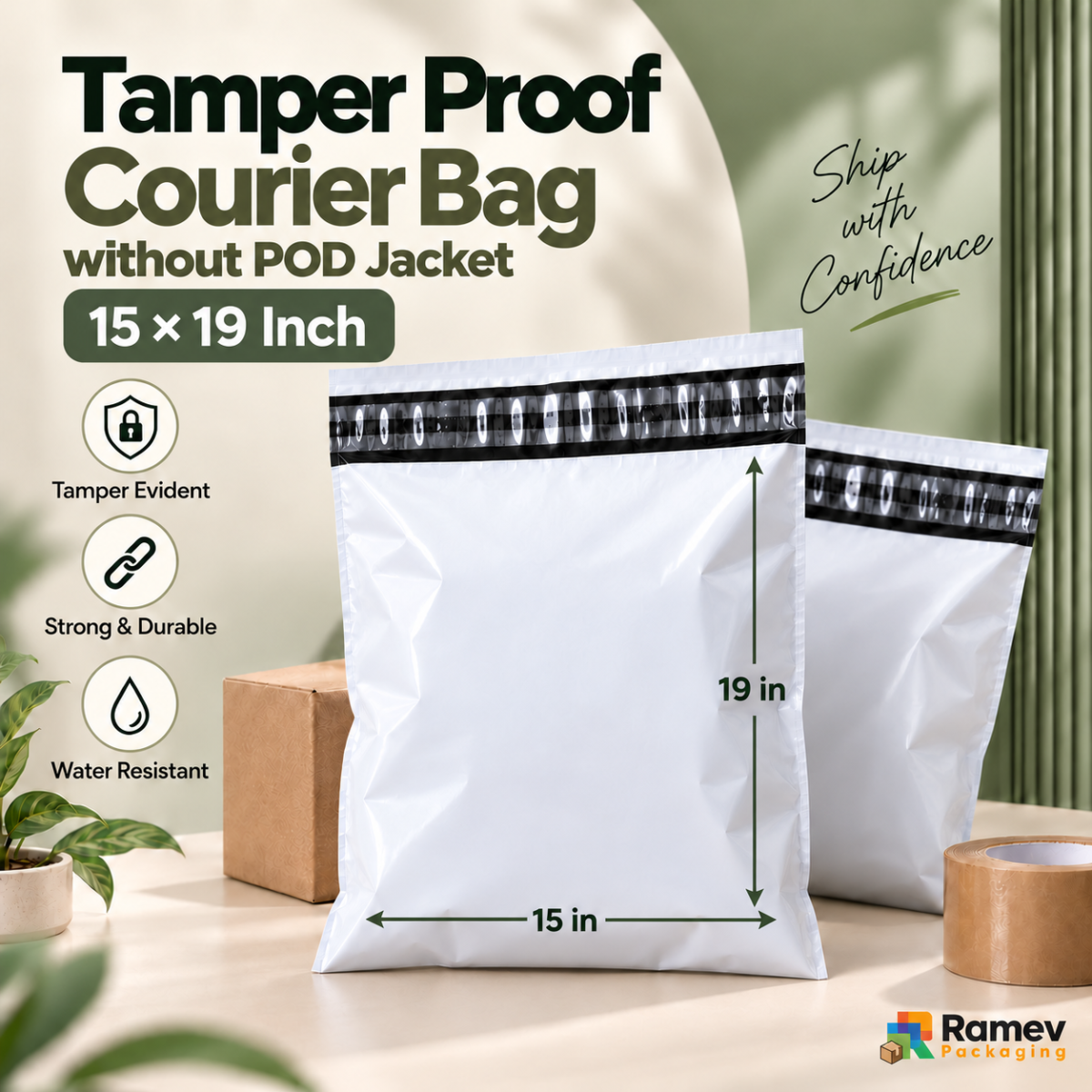 Tamper-proof courier bag 15×19 inch