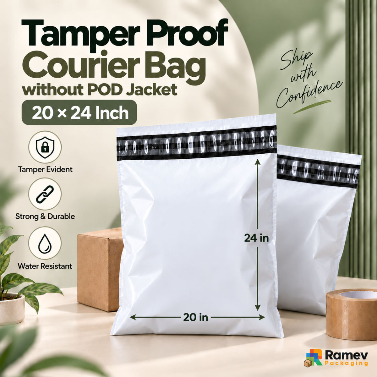 Tamper-proof courier bag 20×24 inch