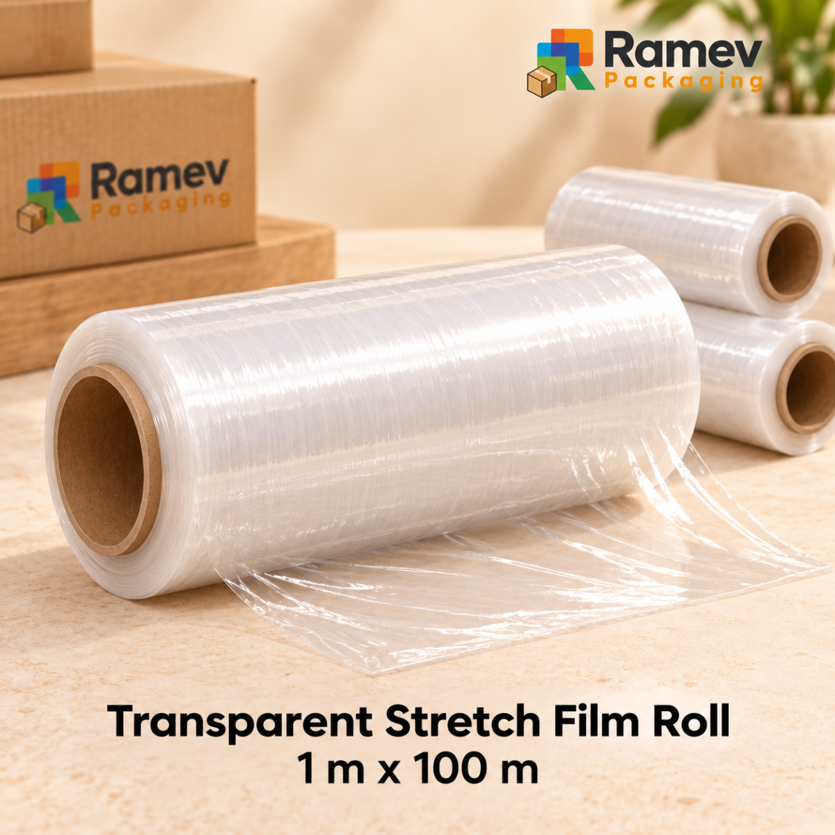 Transparent Stretch Film Roll 1X100